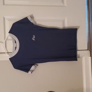 Size XS. Blue short sleeve PINK Tee.